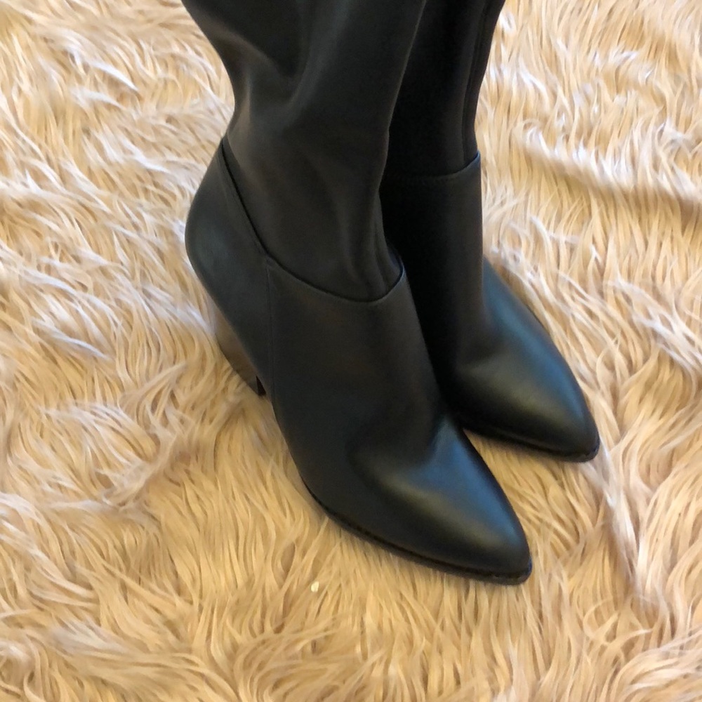 New Marc fisher black leather heel boots - Picture 5 of 6